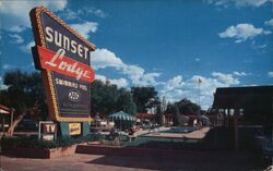 Sunset Lodge Swimming Pool Postcard