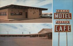 Texan Motel and Jesse's Cafe Amarillo, TX John Payne Postcard Postcard Postcard