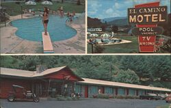 El Camino Motel, Pool, TV, Air Conditioning Cherokee, NC Gene Aiken Postcard Postcard Postcard