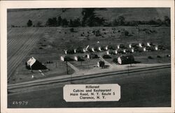 Hillcrest Cabins and Restaurant Aerial View Postcard