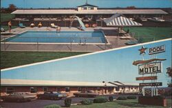 View Motel, Pool Postcard