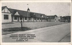 Yearly's Tourist Cottages Service Station and Cafe Postcard