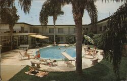 Quality Courts Motel Pool Postcard