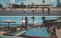 Shoreline Apartments and Motel Pool Postcard