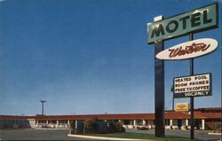 Western Motel, Salinas CA Postcard