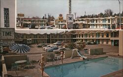 Motel Time Pool Postcard