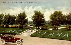 Flower Beds, Mineral Palace Park Postcard