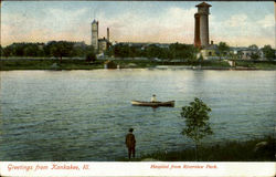 Hospital From Riverview Park Kankakee, IL Postcard Postcard