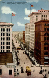 Looking Up Seventeenth Street From Champa Denver, CO Postcard Postcard