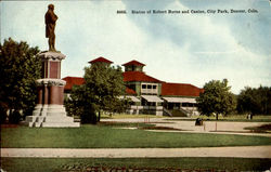 Statue Of Robert Burns And Casino, City Park Postcard