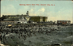 Bathing Above Steel Pier Postcard