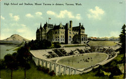 High School And Stadium Postcard