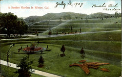 Busch's Park A SUNKEN GARDEN IN WATER Postcard