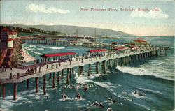 New Pleasure Pier Redondo Beach, CA Postcard Postcard