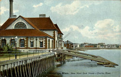 New Weld Boat House - Charles River Cambridge, MA Postcard Postcard