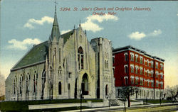 St. John'S Church And Creighton University Omaha, NE Postcard Postcard