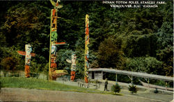 Indian Totem Pole Stanley Park Vancouver, BC Canada British Columbia Postcard Postcard