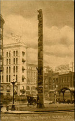 Totem Pole Pioneer Square Seattle, WA Postcard Postcard