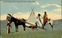 Ponca Indians Honeymoon, 101 Ranch Bliss, OK Postcard Postcard