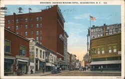 Broadway, Showing Mohawk Hotel, Schenectady, N.Y. Postcard