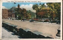 Post Office and Washington Sq. Park Postcard