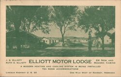 Elliott Motor Lodge, Kearney Nebraska Postcard Postcard Postcard