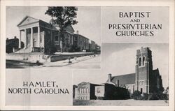 Hamlet NC Baptist & Presbyterian Churches North Carolina Postcard Postcard Postcard