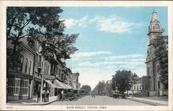 Main Street Tipton Iowa Postcard