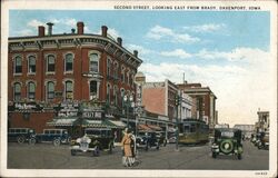 Second Street Davenport Iowa Postcard