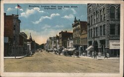 Broadway, Looking West from Sixth Street, Logansport Indiana Postcard Postcard Postcard