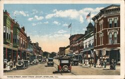 Third Street, Sterling Illinois Postcard