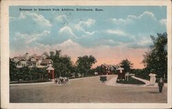 Entrance to Crescent Park Addition Hutchinson Postcard