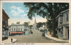 West Main Street, Baptist Hill Mystic, CT Postcard Postcard Postcard