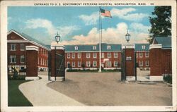 U.S. Government Veterans Hospital Northampton MA Massachusetts Postcard Postcard Postcard