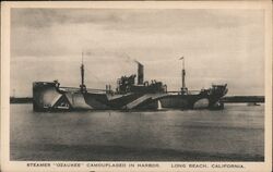 Steamer Ozaukee Camouflaged Long Beach, CA Postcard Postcard Postcard