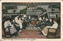 Great Fire-Place Ye Alpine Tavern Postcard