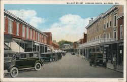 Walnut Street Looking North Milford Delaware Postcard