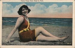 Yours Truly from Head to Foot Swimsuits & Pinup Postcard Postcard Postcard