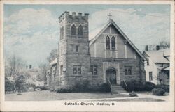 Catholic Church, Medina, Ohio Postcard