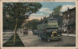 Auto Bus on 33rd St. Boulevard, Philadelphia Pennsylvania Postcard Postcard Postcard