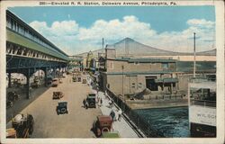 Elevated R. R. Station, Delaware Avenue Philadelphia, PA Postcard Postcard Postcard