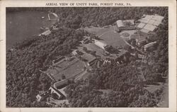 Aerial View of Unity House Forest Park Postcard