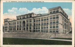 G. A. R. Memorial Junior High School Wilkes-Barre, PA Postcard Postcard Postcard