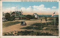 Park Avenue Looking Towards Ocean Rehoboth Beach, DE Postcard Postcard Postcard