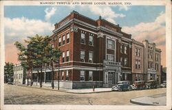 Masonic Temple and Moose Lodge Postcard