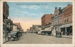 Second Street Looking East, Ashland Postcard