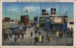 Entrance to Streets of Paris Chicago World's Fair Postcard