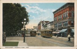 Main Street Marshalltown Iowa Postcard