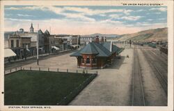 Station Rock Springs WY Postcard