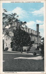 Rider Memorial Hall, Elizabethtown College Pennsylvania Postcard Postcard Postcard